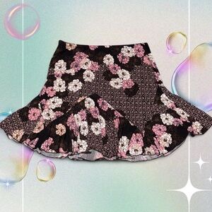 vtg 1993 a. byer coquette cottagecore prairie aop mini skirt, sz sm, can fit md